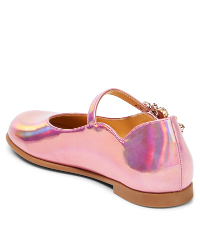 Shop Christian Louboutin Melodie Queenie Leather Ballet Flats In Pink