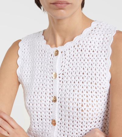 Shop Melissa Odabash Rosie Cotton Crochet Minidress In White