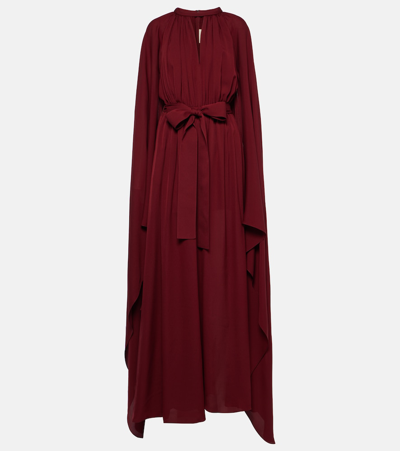 Shop Elie Saab Draped Silk Jumpsuit In Red