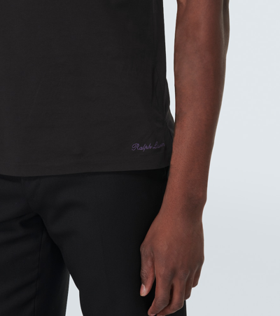 Ralph Lauren Script Logo-embroidered Cotton T-shirt In Black