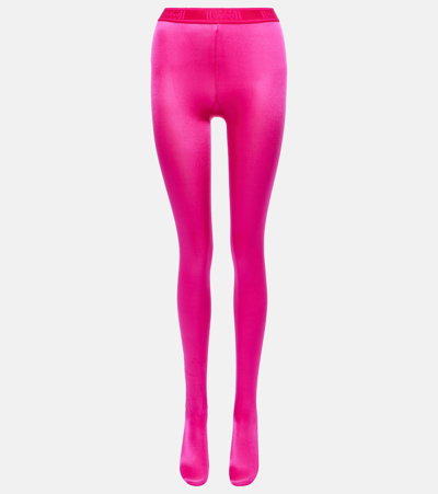 Shop Wolford Satin Tights In Pink