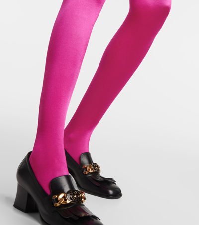 Shop Wolford Satin Tights In Pink