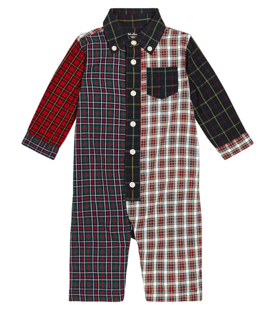 Shop Polo Ralph Lauren Baby Checked Cotton Jumpsuit In Multicoloured