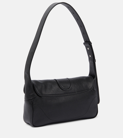 Shop Gucci Aphrodite Small Leather Shoulder Bag In Black