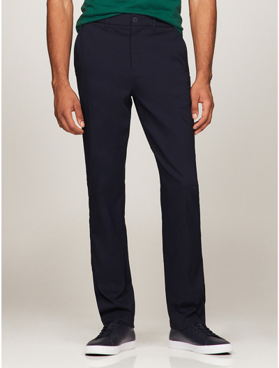 Shop Tommy Hilfiger Regular Fit Solid Stretch Pant In Navy