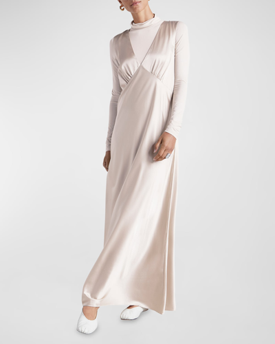 Shop Splendid X Kate Young Sleeveless Silk Maxi Dress In Natural