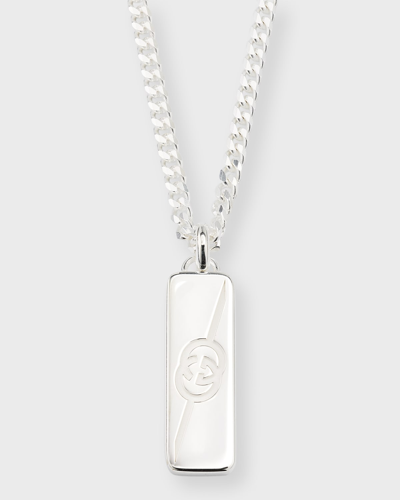 Shop Gucci Men's  Tag Necklace, Silver