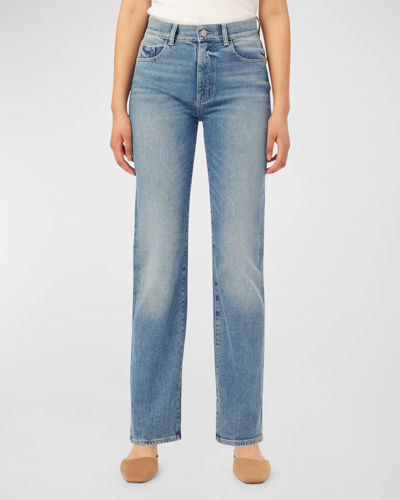 Shop Dl1961 Patti Straight High Rise Vintage Ankle Jeans In Fiji Cuffed