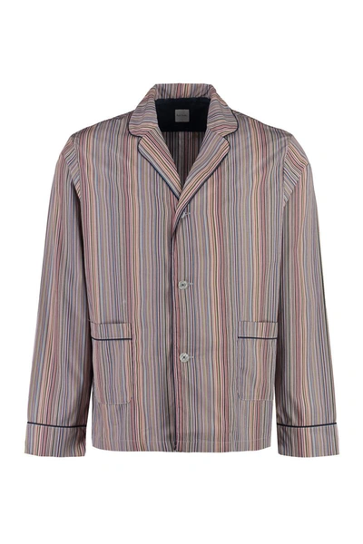 Shop Paul Smith Striped Cotton Pyjamas In Multicolor