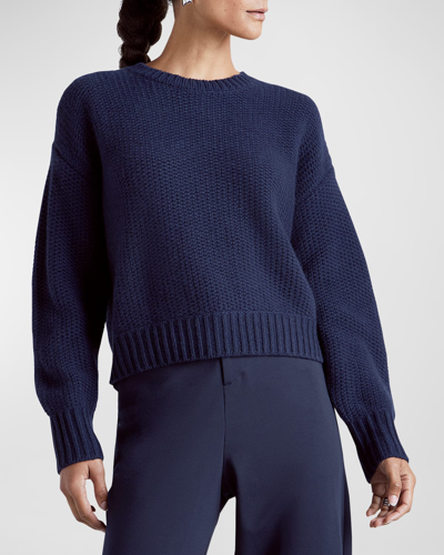 Shop Splendid X Kate Young Cashmere Crewneck Sweater In Navy