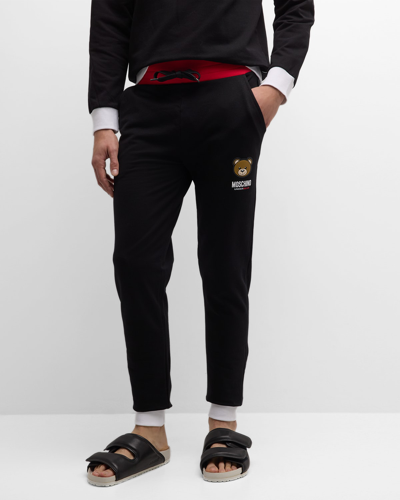 Shop Moschino Men's Tricolor Underbear Sweatpants In Multi