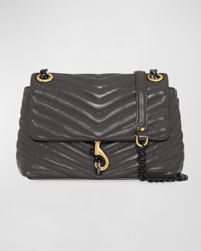 Shop Rebecca Minkoff Edie Quilted Leather Crossbody Bag In Elephant
