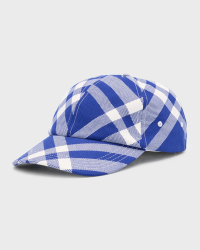 Shop Burberry Men's Check Baseball Hat In Knight Ip Check