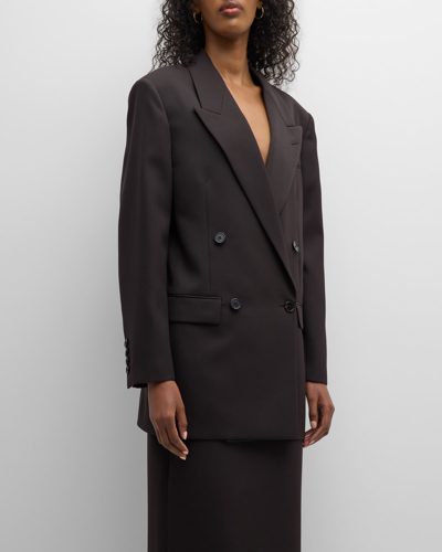 Shop The Row Myriam Double-breasted Wool Blazer In Hickory