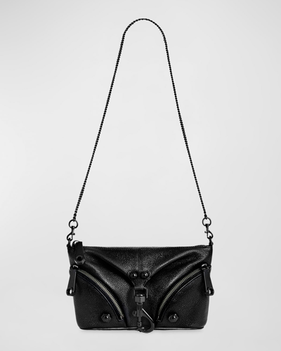 Shop Rebecca Minkoff Julian Mini Leather Crossbody Bag In Black