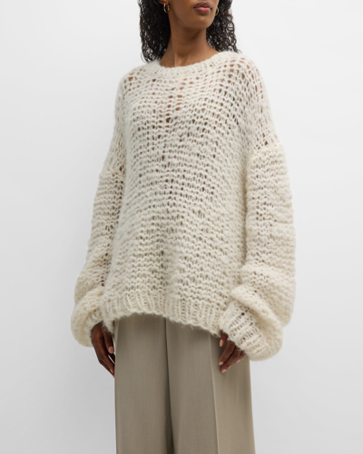 Shop The Row Eryna Open-knit Sweater In Shell