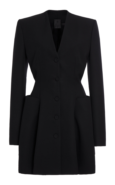 Shop Givenchy Hourglass Tailored Wool Mini Dress In Black