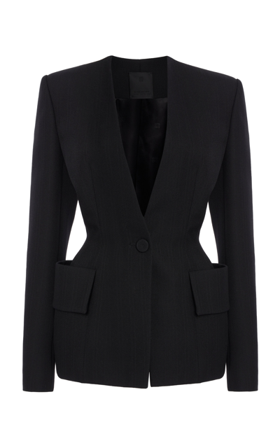 Shop Givenchy Hourglass Tailored Wool Blazer In Black