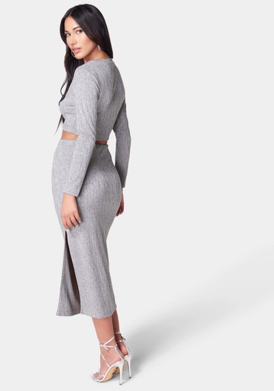 Shop Bebe Two Piece Sweater Set Dress In Grey