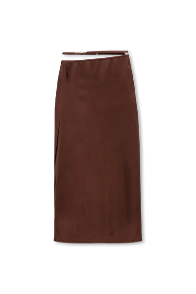 Shop Jacquemus Brown ‘notte' Skirt In New