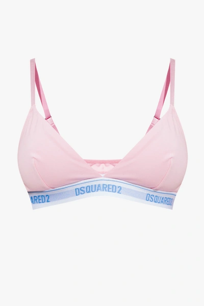 Shop Dsquared2 Pink Cotton Bra In New
