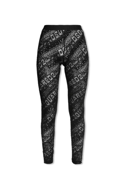 Shop Dsquared2 Black Lace Leggings In New