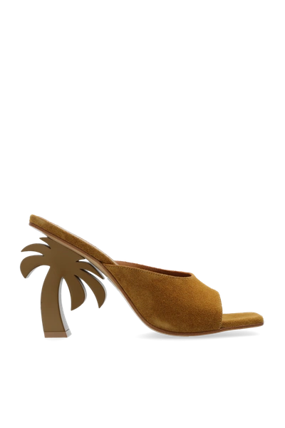 Shop Palm Angels Brown Heeled Mules In New
