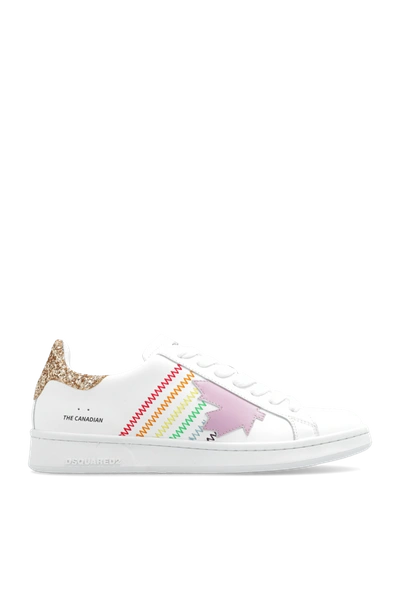Dsquared2 Low-top Boxer Sneakers With Glittered Detail In New