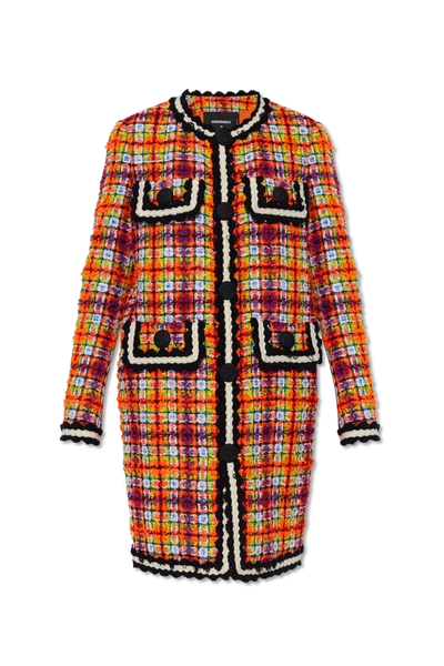 Shop Dsquared2 Multicolour Tweed Coat In New