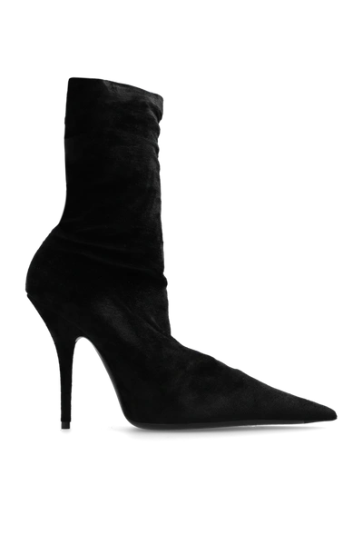 BALENCIAGA BALENCIAGA BLACK ‘KNIFE’ HEELED ANKLE BOOTS 