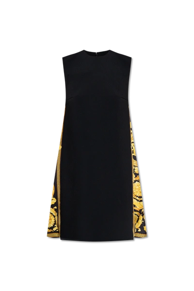 Shop Versace Black Sleeveless Mini Dress In New