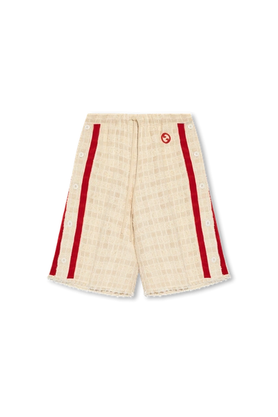 Shop Gucci Cream Tweed Shorts In New