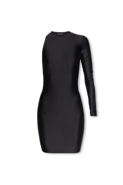 Shop Balenciaga Black One-shoulder Dress In New