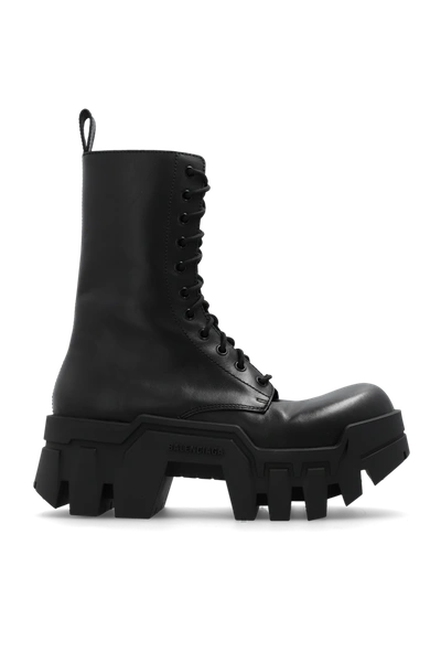 Shop Balenciaga Black ‘bulldozer' Ankle Boots In New