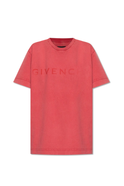 Shop Givenchy Red T-shirt With Logo In New
