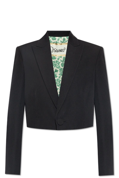 Shop Dsquared2 Black Cropped Blazer In New