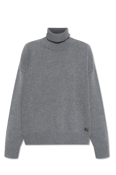 Shop Dsquared2 Grey Wool Turtleneck Sweater In New