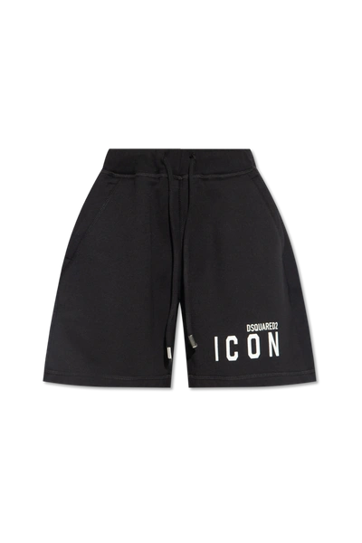 Shop Dsquared2 Black Shorts With Logo In New