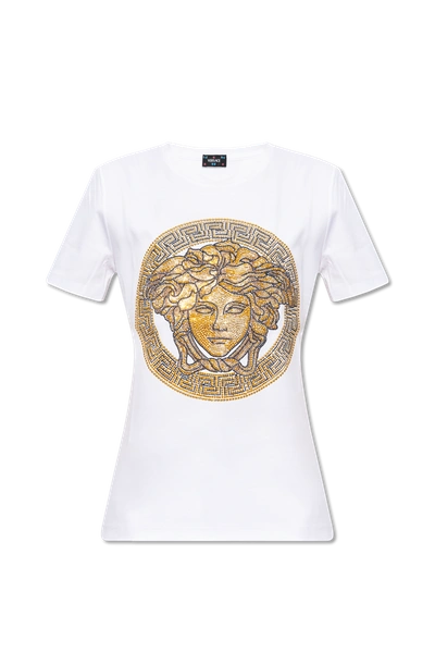 Shop Versace White ‘la Vacanza' Collection T-shirt In New