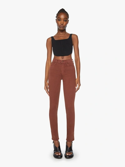 Shop Mother The Mid Rise Dazzler Skimp Fudgesickle Jeans In Brown