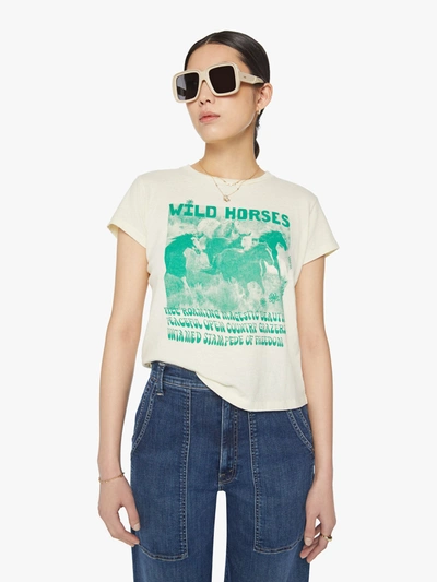 Shop Mother The Boxy Goodie Goodie Wild Horses T-shirt (also In Xs, S,l, Xl) In White