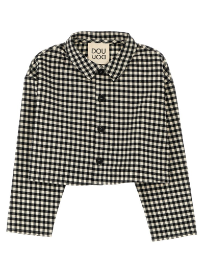 Shop Douuod Kids Lucky Gingham Button In Multi