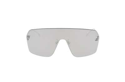 Shop Fendi Eyewear Oversized Frame Sunglasses In Silver