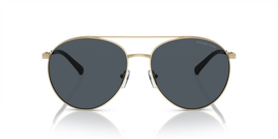 Shop Michael Kors Eyewear Aviator Frame Sunglasses In Gold