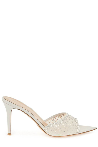 Shop Gianvito Rossi Rania Heeled Sandals In White