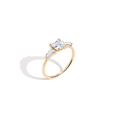 Shop Aurate New York Princess Cut Tapered Baguette Diamond Ring In Rose