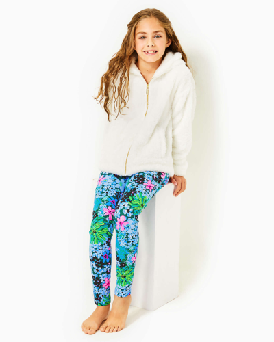 Shop Lilly Pulitzer Girls Eastley Sherpa Hoodie In Coconut