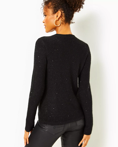 Shop Lilly Pulitzer Morgen Sequin Sweater In Black Metallic