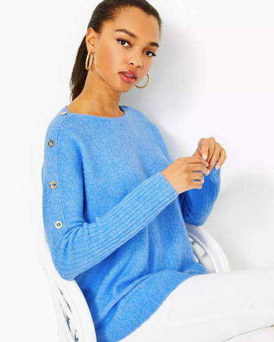Shop Lilly Pulitzer Arna Pullover Sweater In Heathered Abaco Blue