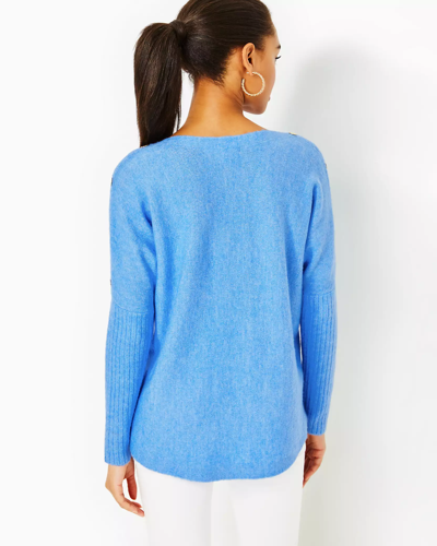 Shop Lilly Pulitzer Arna Pullover Sweater In Heathered Abaco Blue